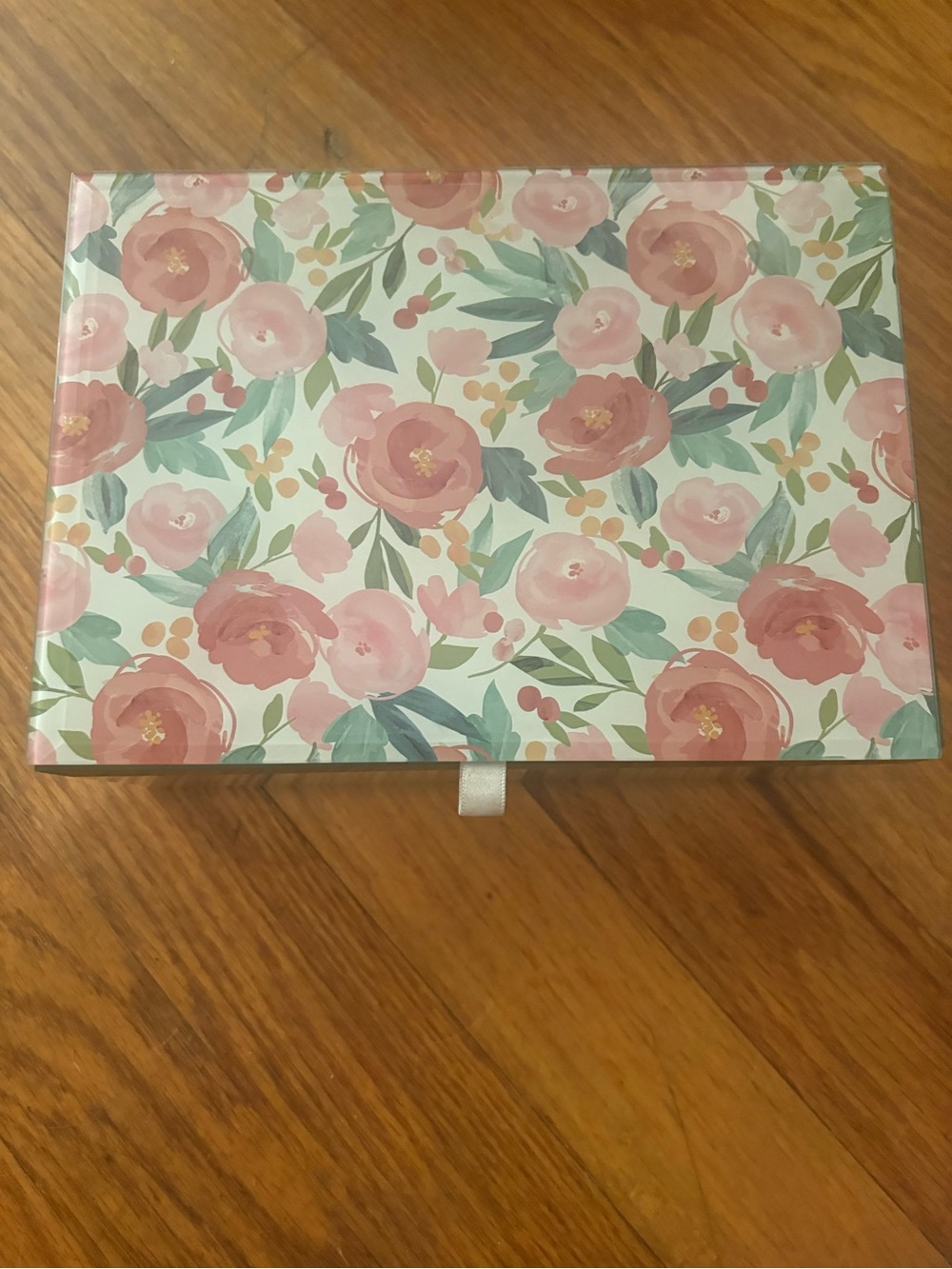 Floral Pink Jewelry Box - Elegant Rose Pattern